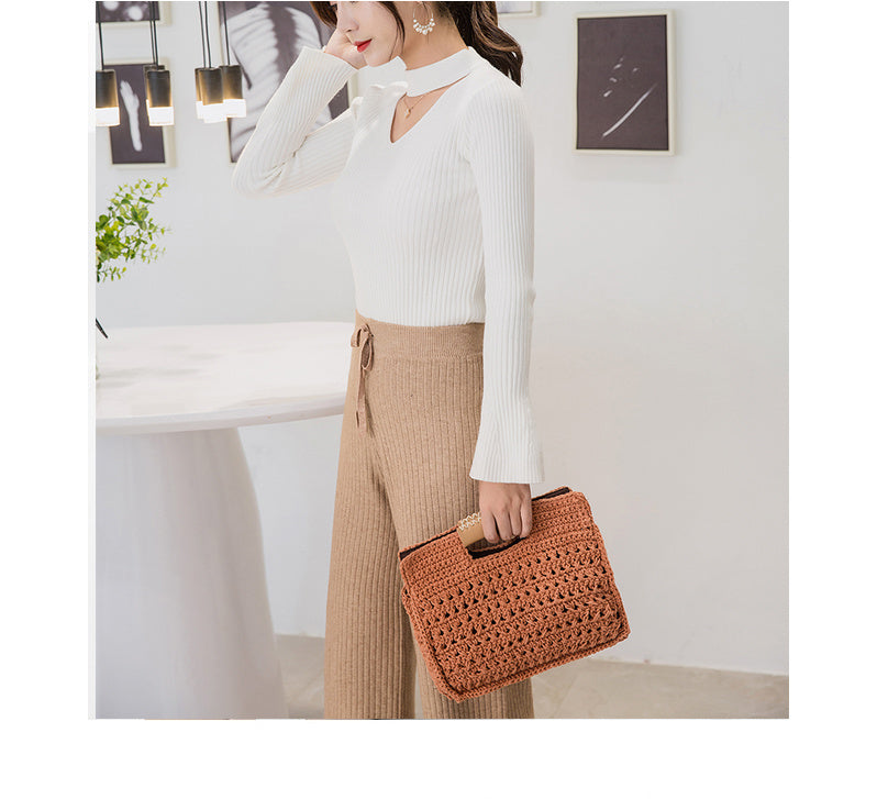 New One-shoulder portable Diagonal Autumn And Winter Woven Bag